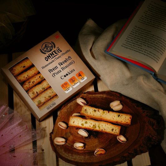 Premium Pistachio Biscotti with 100% Cow Butter & Khandsari | Onneis (250gm)