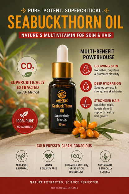 100% Supercritical Extracted Sea Buckthorn Oil | Ladakh | Onneis (10ml)