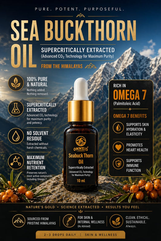 100% Supercritical Extracted Sea Buckthorn Oil | Ladakh | Onneis (10ml)