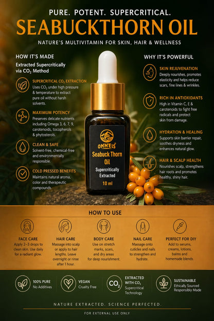 100% Supercritical Extracted Sea Buckthorn Oil | Ladakh | Onneis (10ml)
