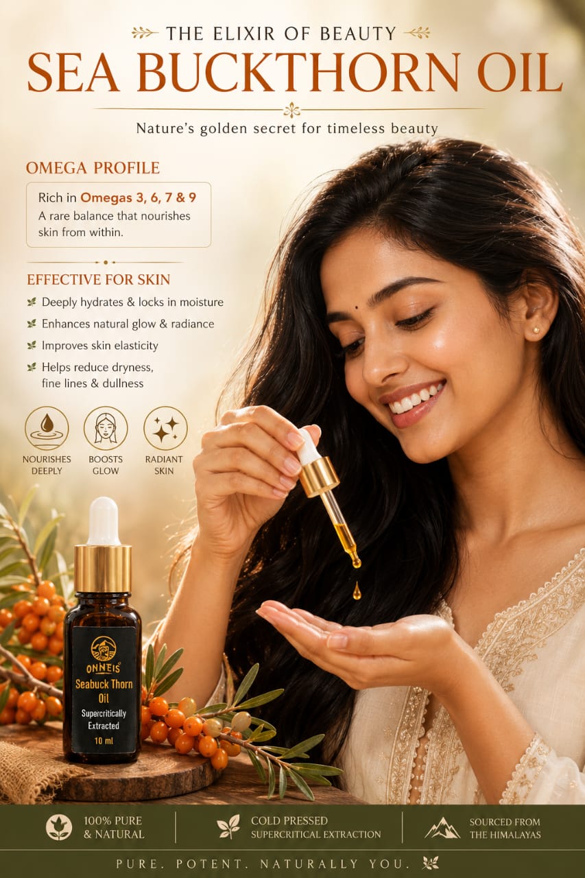 100% Supercritical Extracted Sea Buckthorn Oil | Ladakh | Onneis (10ml)